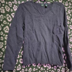 GAP Women's Deep Purple V-Neck Sweater